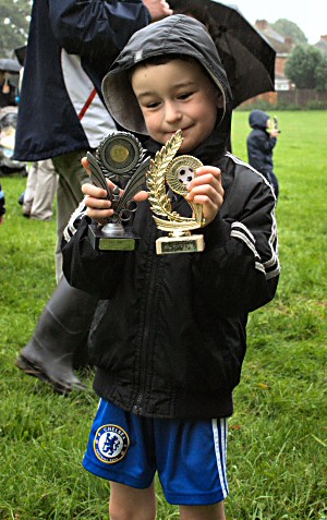 Jon with his two trophies